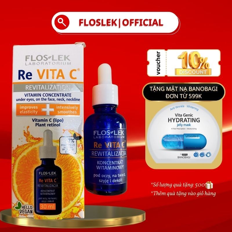 Serum vitamin C Floslek - tinh chất dưỡng ẩm làm sáng - giảm nhăn và trẻ hóa da Re Vita C 30ml