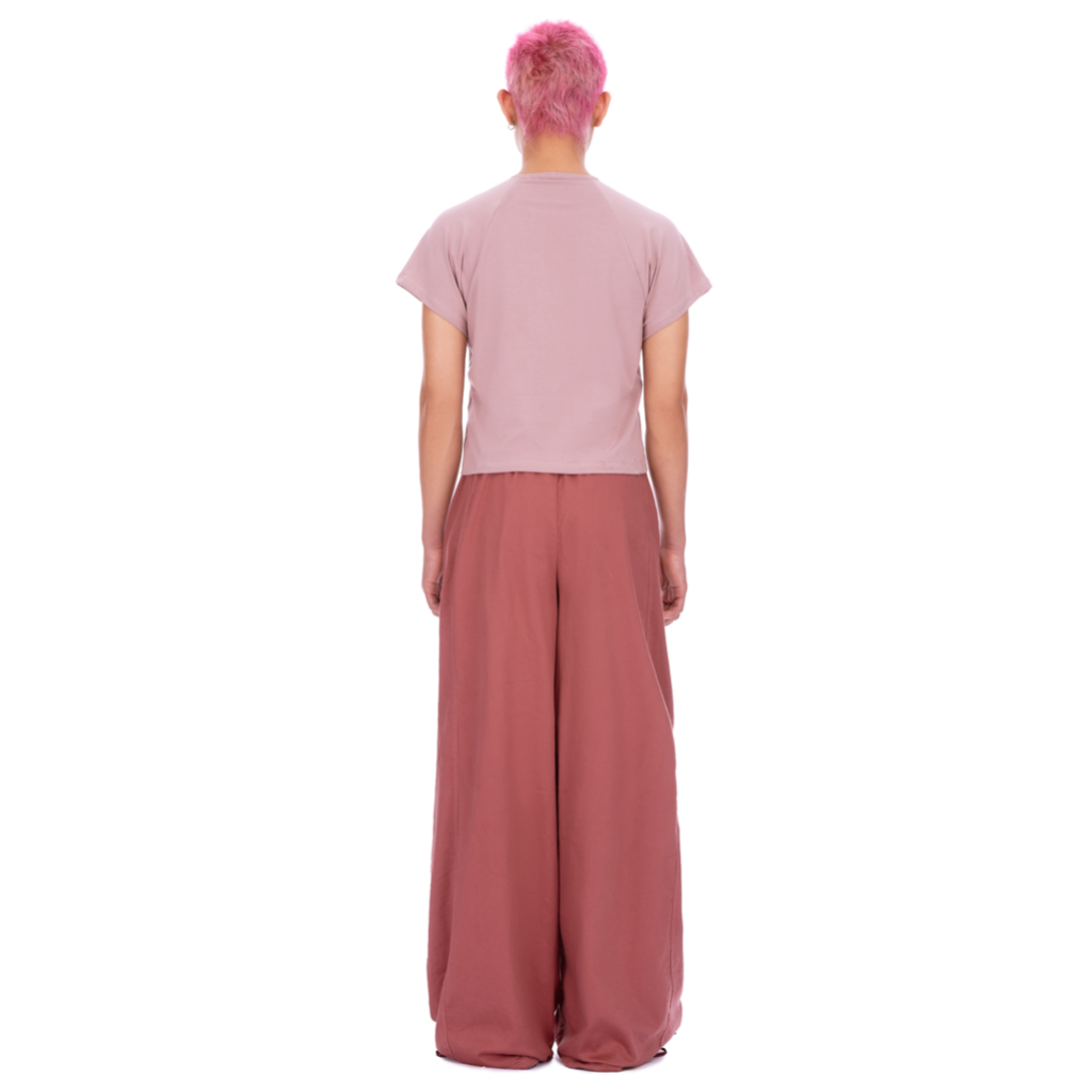 Áo thun croptop màu khoai môn aeie mới còn tag