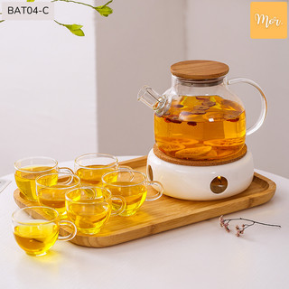 Bộ ấm trà thủy tinh chịu nhiệt 1000ml - BAT04C