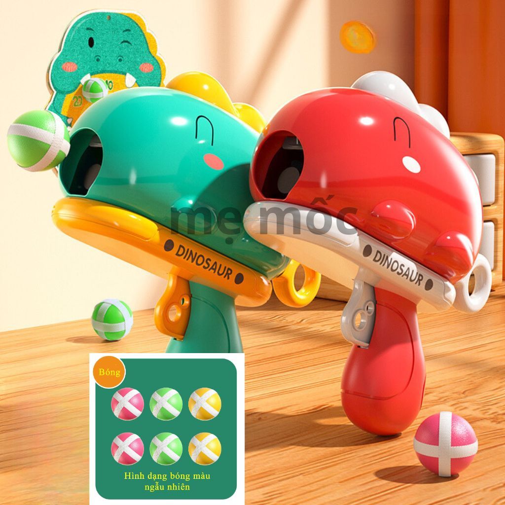 Combo Bắn Bóng Dính Kèm Súng Khung Long Memocshop Tặng Kèm 6 Bóng Ném Dính, Đồ Chơi Vận Động Thể Thao Cho Bé Qc