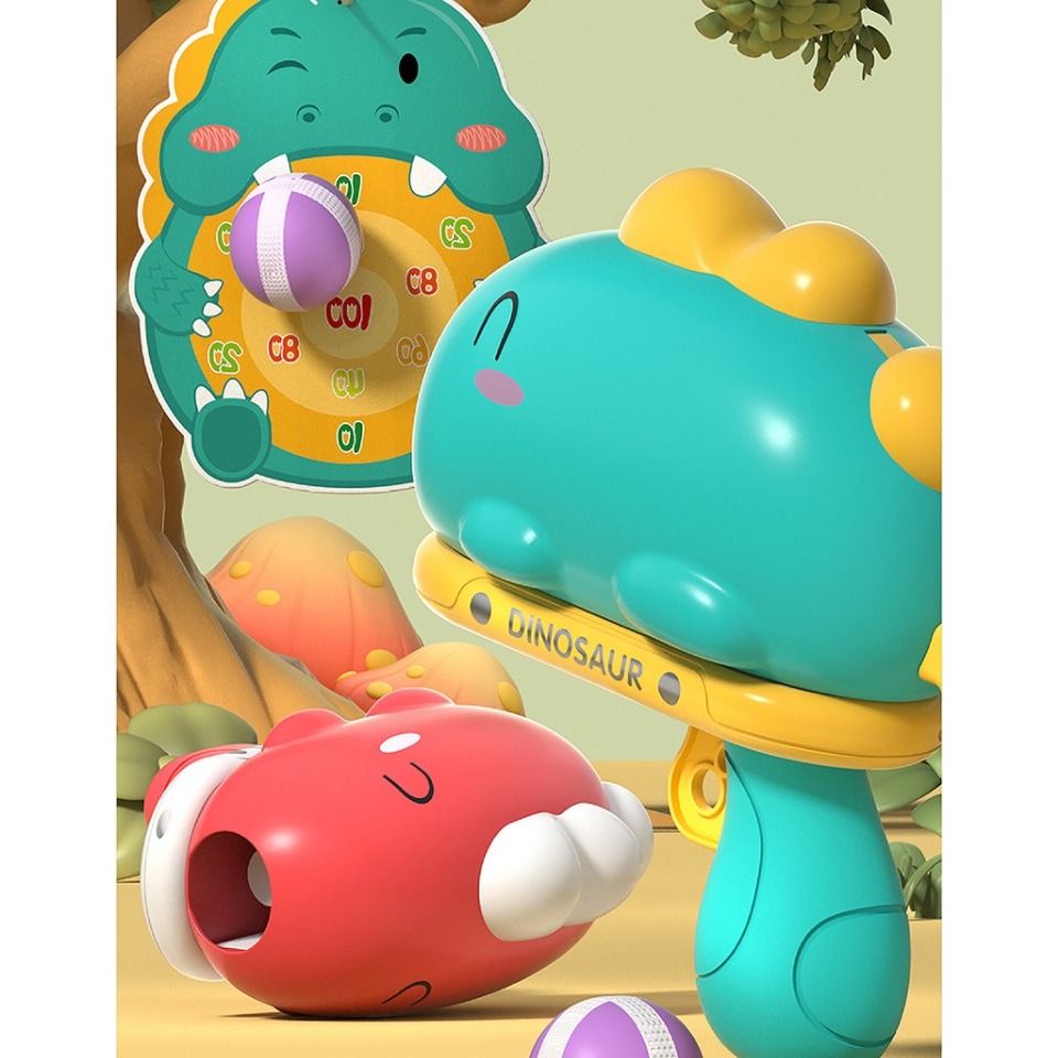 Combo Bắn Bóng Dính Kèm Súng Khung Long Memocshop Tặng Kèm 6 Bóng Ném Dính, Đồ Chơi Vận Động Thể Thao Cho Bé Qc