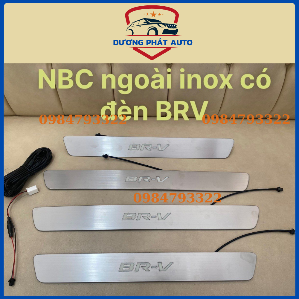 Ốp Bậc Chân Ngoài Xe Honda BRV 2023-2024 Nhựa Có Đèn