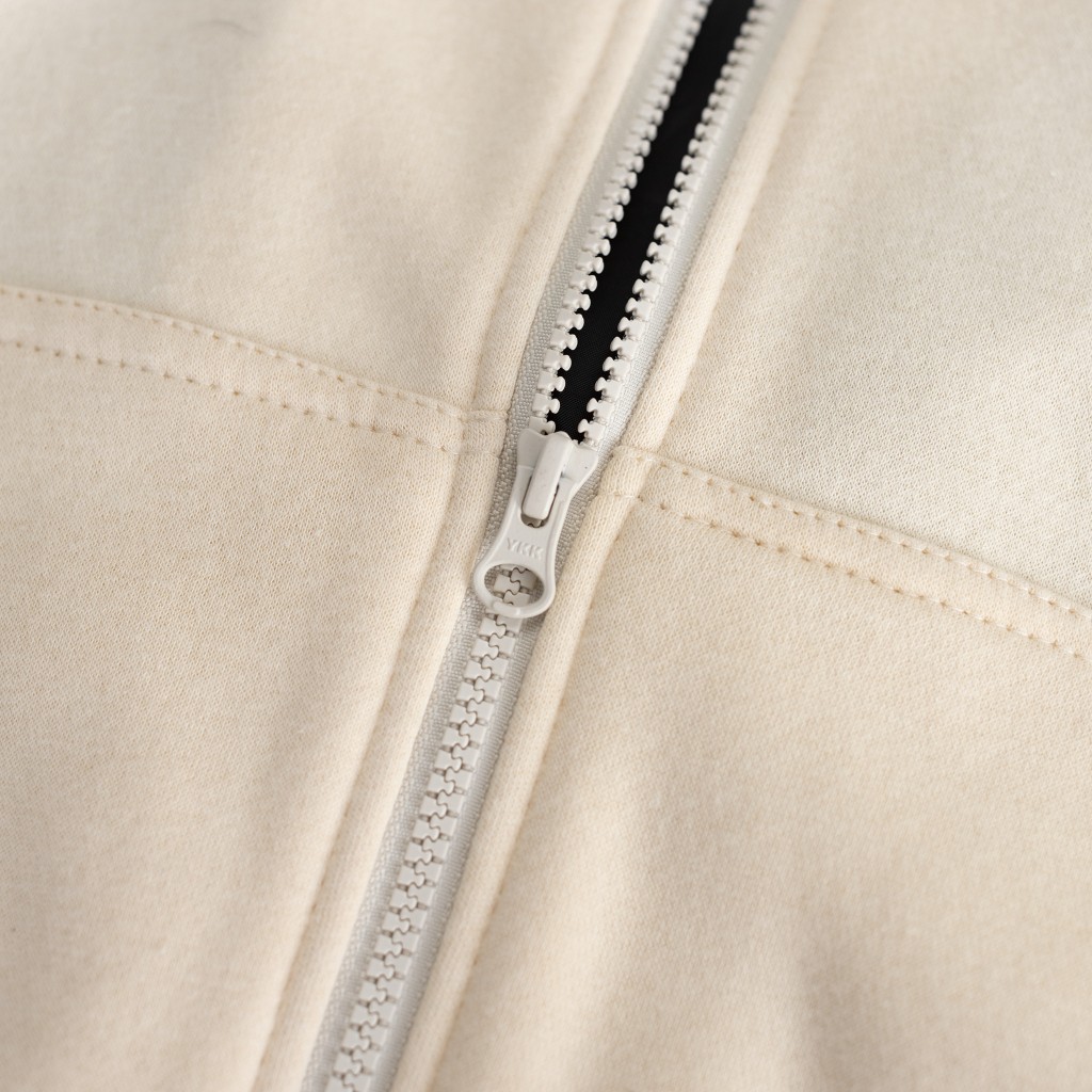 Áo khoác nỉ Hoodie Zip 2 lớp dày dặn kem trơn local brand nam nữ 4lucky 6140