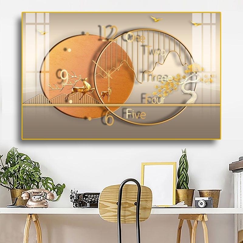 Đồng hồ tráng gương decor phòng khách phòng ngủ hiện đại