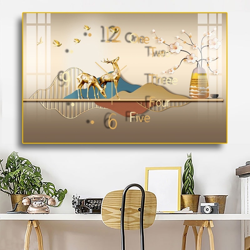 Đồng hồ tráng gương decor phòng khách phòng ngủ hiện đại