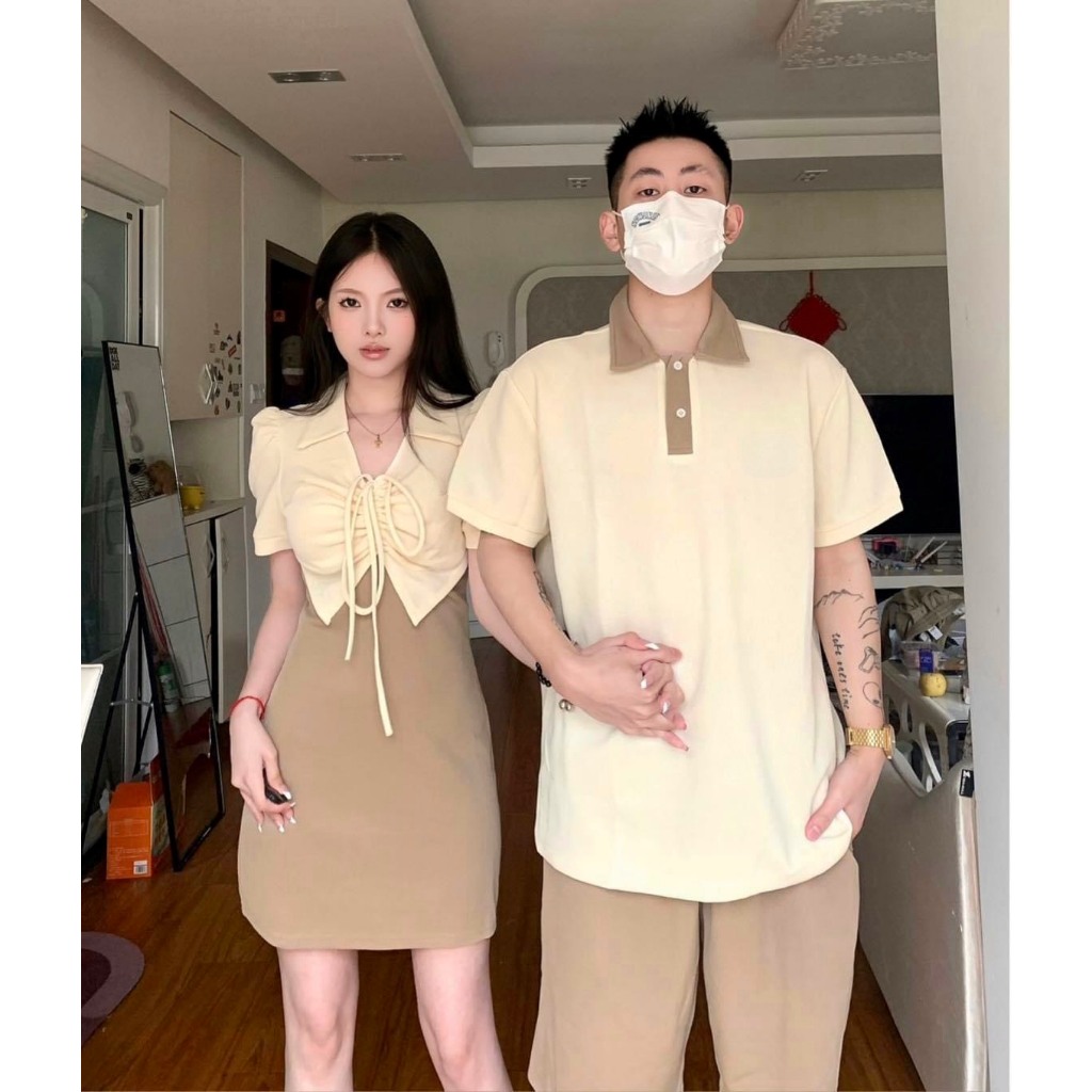 Set đồ đôi áo thun nam - đầm nữ thiết kế cao cấp Miamo MO04