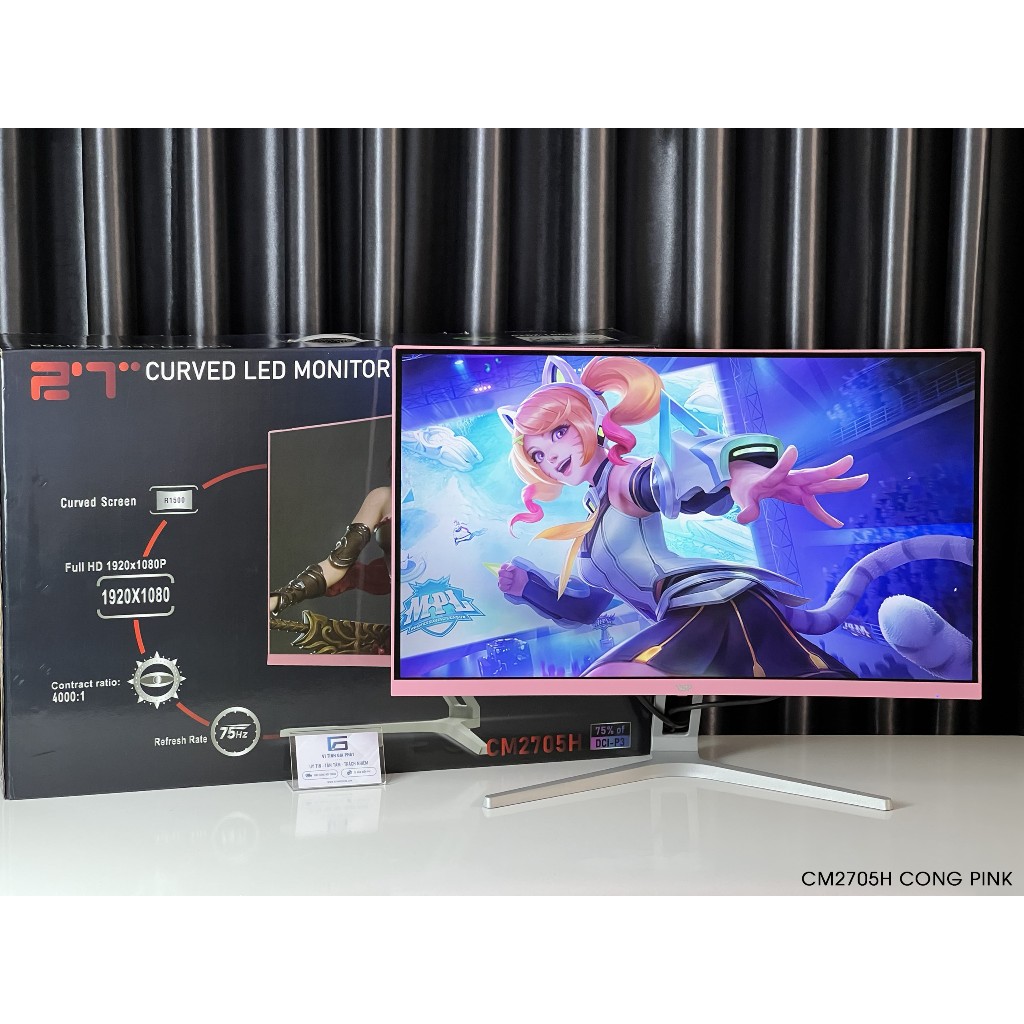 Màn hình 27 inch cong VSP Full-HD 75Hz Gaming Văn phòng, nhiều màu sắc gắn được arm - Hàng chính hãng