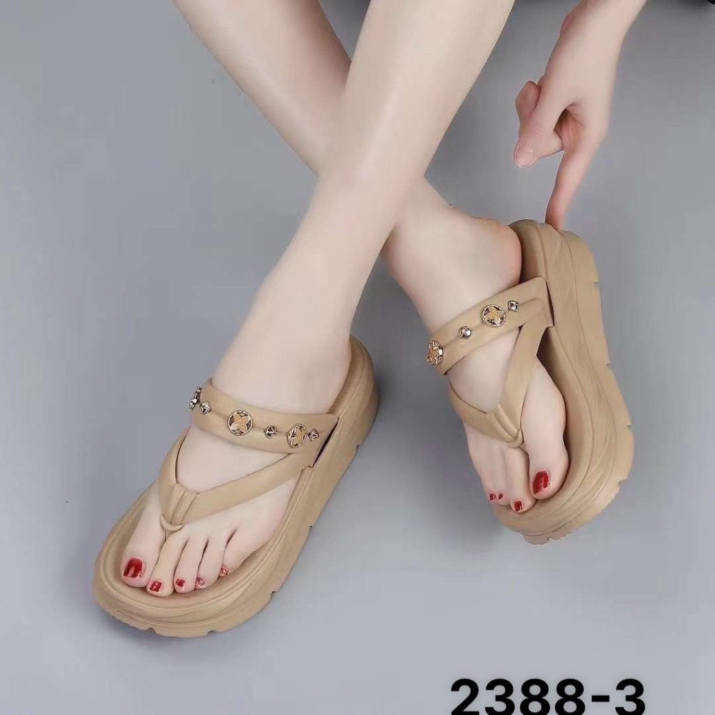 Siêu Rẻ- Dép đế xuồng xỏ ngón charm êm chân, đi mưa