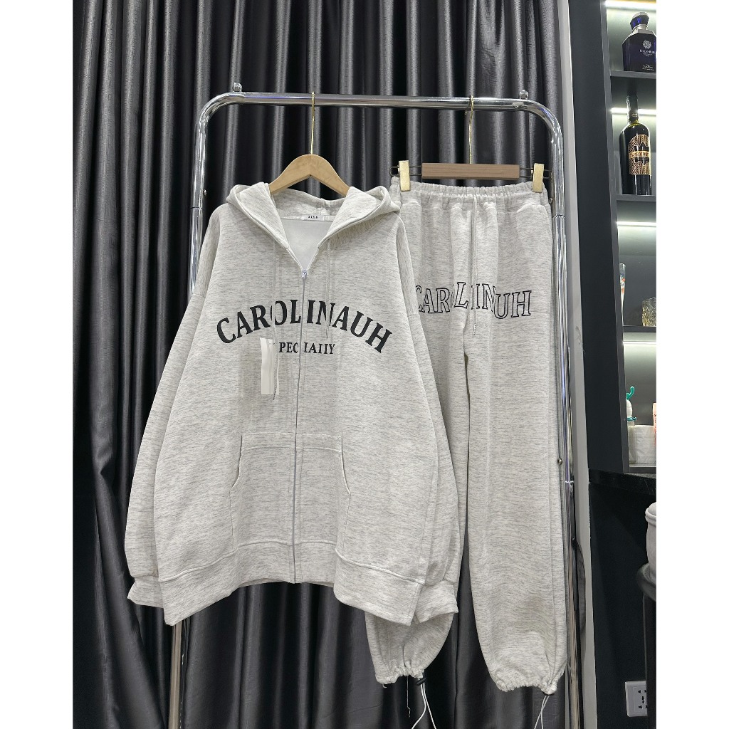 Bộ Đồ Nỉ , Set Đồ Nỉ Áo Hoodie Zip Có Mũ Quần Jogger Có Dây Rút Hàn Quốc TL18