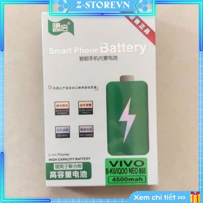 Pin ViVo iqoo, Neo855, Neo3,Z1, iqoo 5 có Hỗ trợ Sạc Nhanh