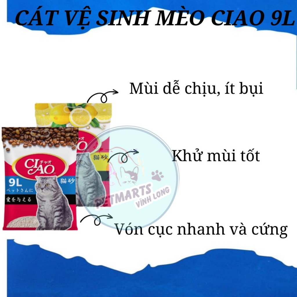 Cát vệ sinh cho mèo CIAO 9L xuất sứ Nhật Bản