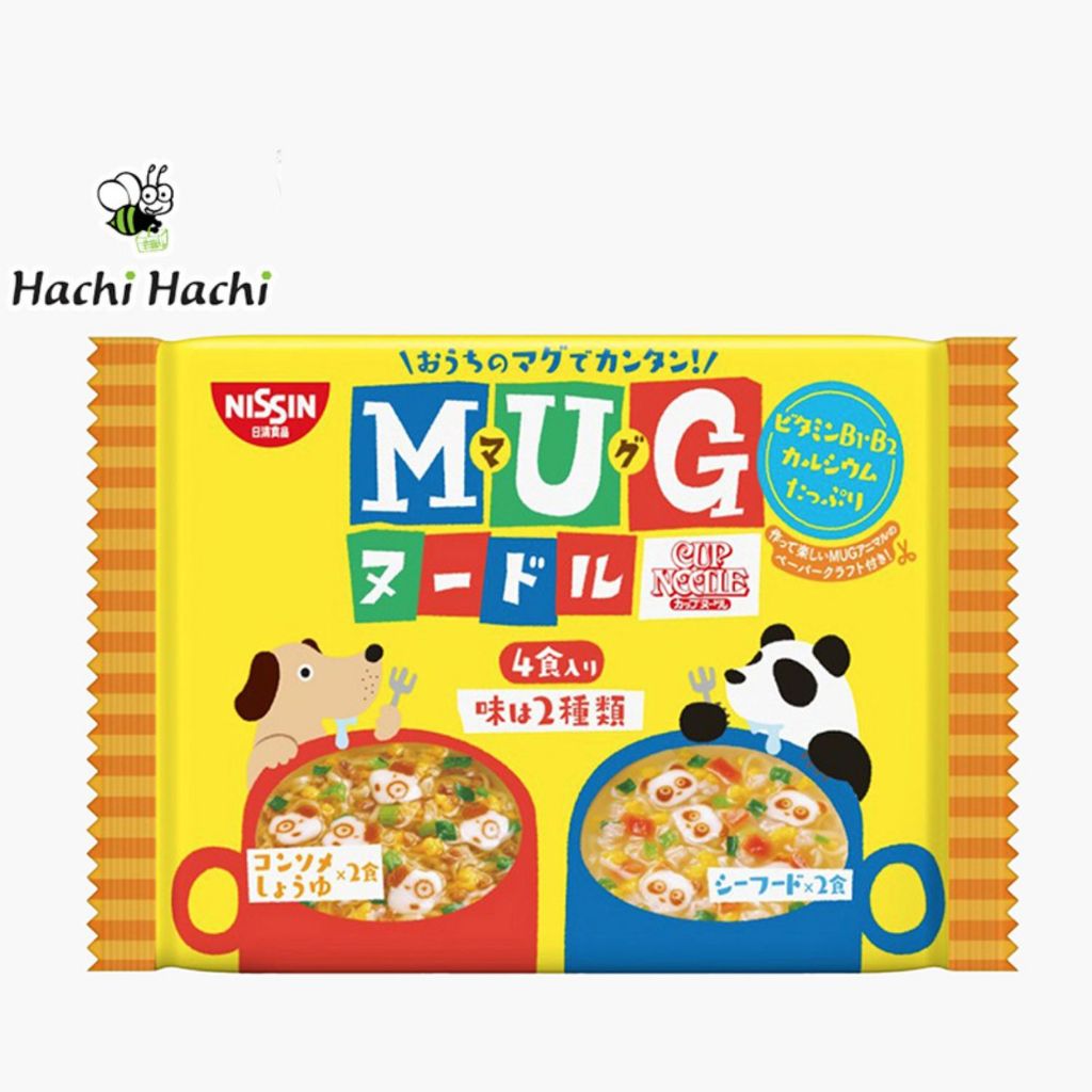 Mì ăn liền Mug Nissin cho bé 2 vị 4 gói - Hachi Hachi Japan Shop