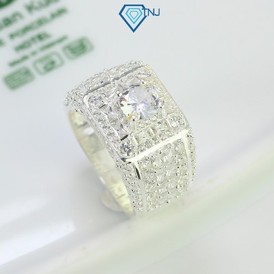 Nhẫn bạc nam đính đá sang trọng, trang sức bạc nam cao cấp NNA0470 - Trang Sức TNJ