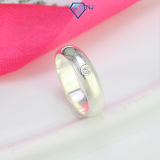  Nhẫn bạc nam tròn trơn đeo ngón út khắc tên đơn giản NNA0476 - Trang Sức TNJ 