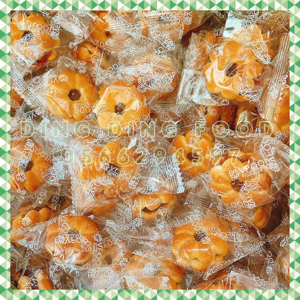 Date 2025 -  Bánh Hoa Mai Nhân Khóm Vfoods Thái Lan Hàng Chính Hãng, DING DING FOOD