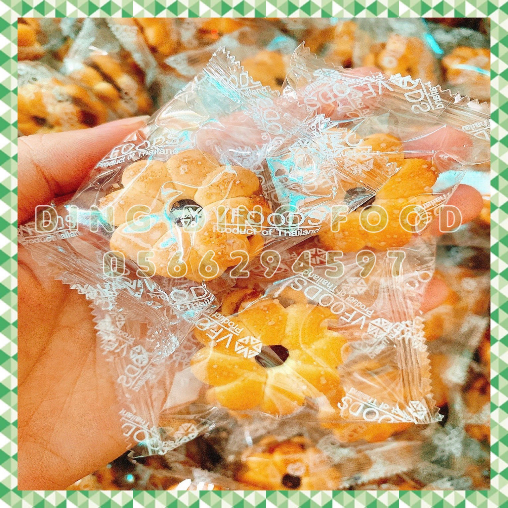 Date 2025 -  Bánh Hoa Mai Nhân Khóm Vfoods Thái Lan Hàng Chính Hãng, DING DING FOOD