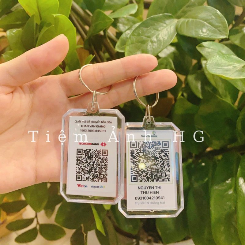 Móc chìa khoá in mã QR code tài khoản ngân hàng theo yêu cầu