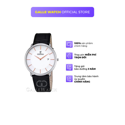 Đồng hồ nam chính hãng Festina Quartz F6839/3 chống nước 3ATM, mặt số ấn tượng, dây da cao cấp, hàng nhập khẩu Thụy Sĩ