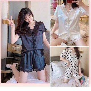 ❤️ 𝐅𝐫𝐞𝐞 𝐒𝐡𝐢𝐩 ❤️ SET ĐỒ NGỦ LỤA SATIN CÚC CƯỜM MÁT MỊN KHÔNG NHĂN KIỂU DÁNG QUYẾN RŨ TRẺ TRUNG S0