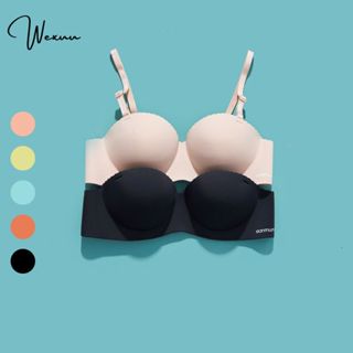 Áo ngực nữ đúc su cúp ngang không gọng WEXUU quả tròn đệm 2cm có lỗ thông hơi nâng đẩy ngực - AV89