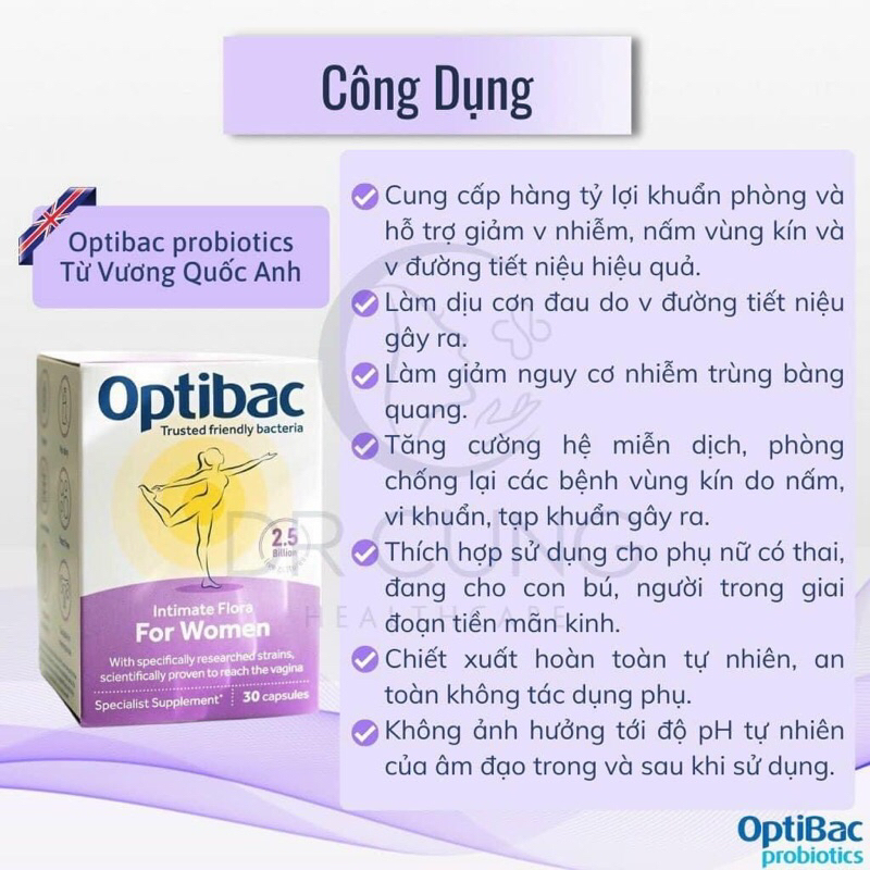Men vi sinh Optibac Probiotics for Women  hàng air chuẩn Úc
