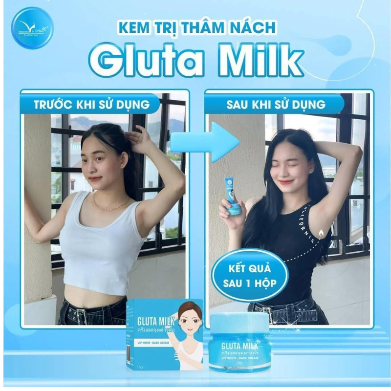Kem thâm nách Gluta Milk Thái Lan giảm thâm, bẹn ngăn mùi hiệu quả Mua 1 tặng 1