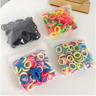 Set 100 thun cột tóc len size tí hon nhiều loại cho bé DTonline