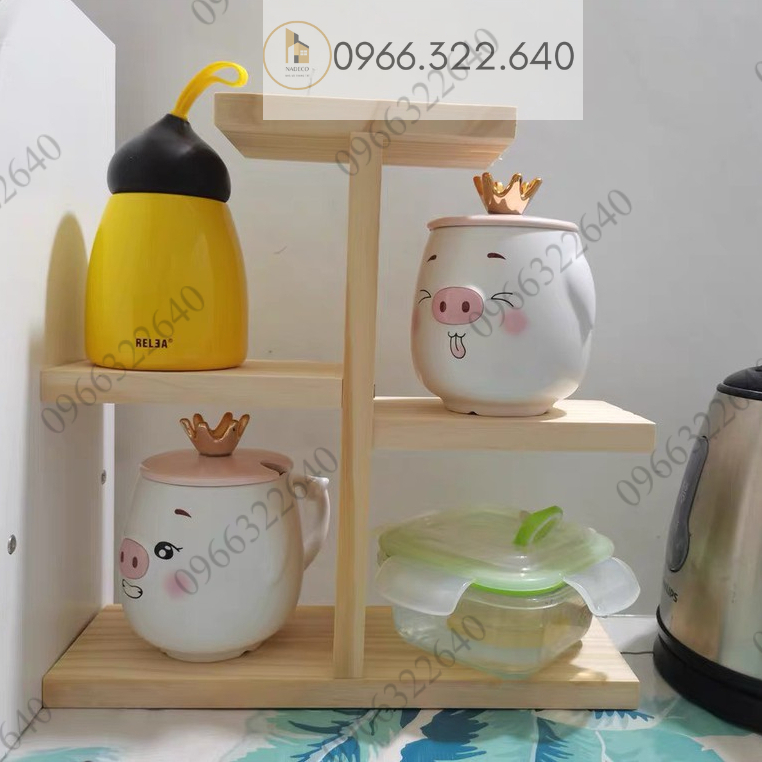 Kệ Gỗ Trang Trí Để Bàn, Kệ Trưng Bày Cây Cảnh, Ly, Cốc, Gỗ MDF
