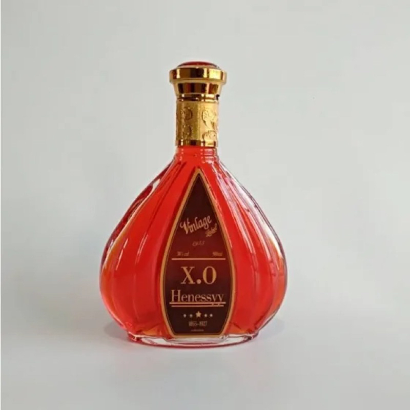 Vỏ bình thủy tinh cánh sen nắp vàng xen đỏ 500ml