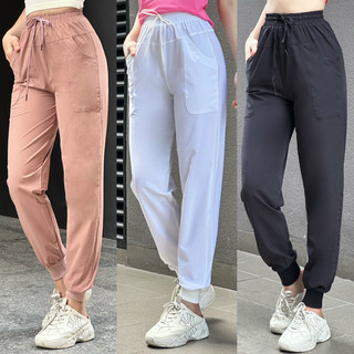 Quần Jogger Thể Thao Nữ Có Túi Kiểu Trơn Vải Dù Nhẹ Nhanh Khô Tập Gym, Chạy Bộ, Leo Núi