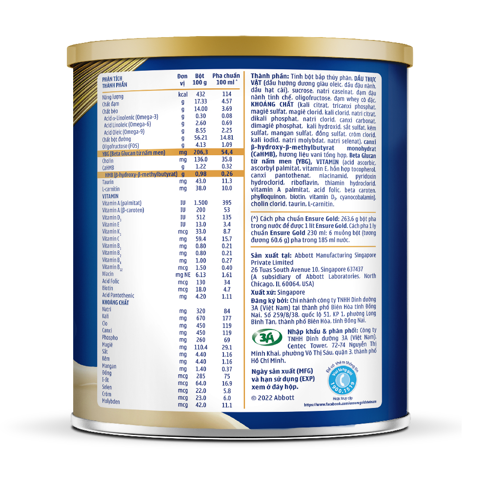 Sữa bột Ensure Gold Abbott  400g