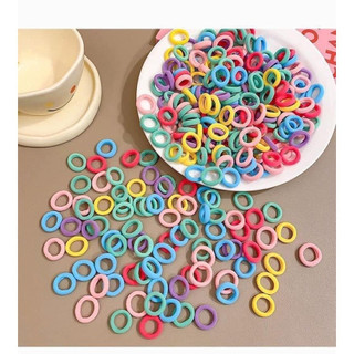 Set 100 thun cột tóc len size tí hon (2cm) nhiều loại cho bé DTonline