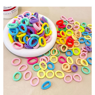 Set 100 thun cột tóc len size tí hon (2cm) nhiều loại cho bé DTonline