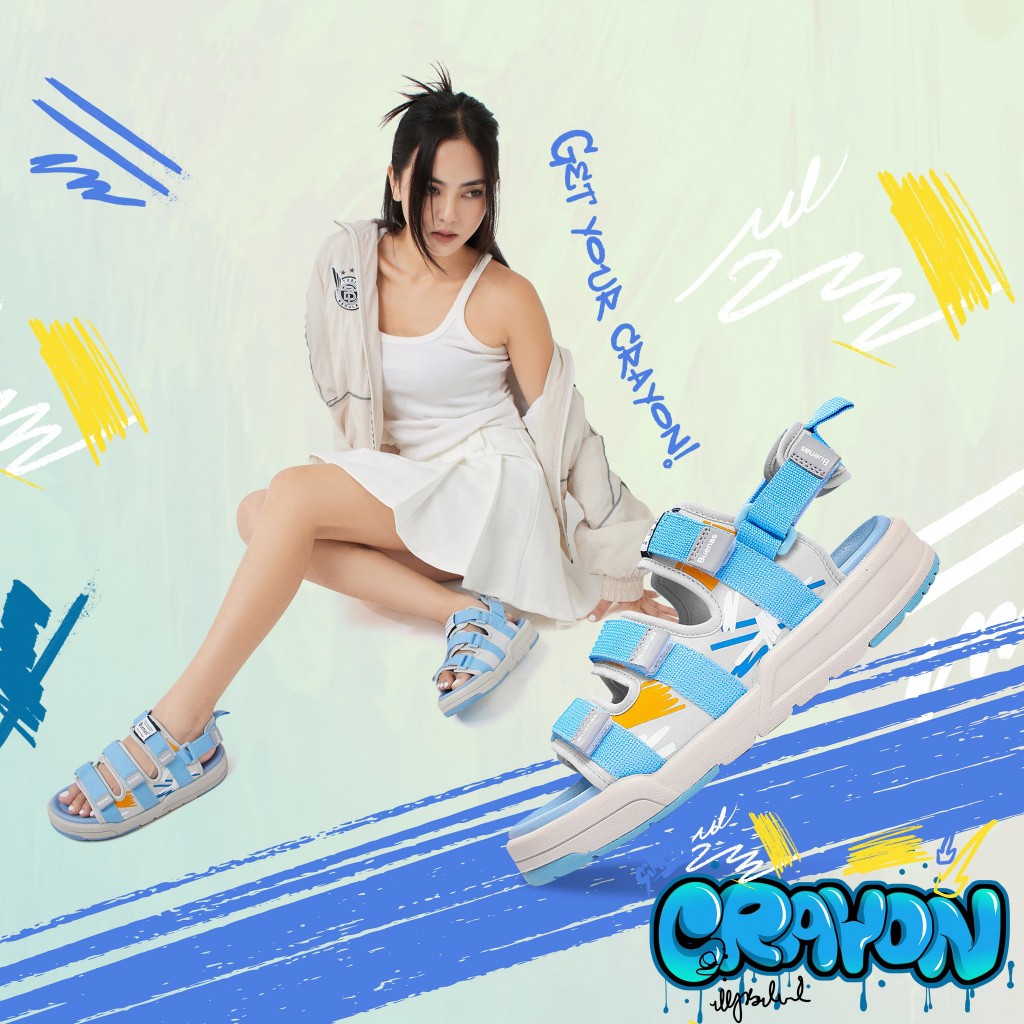 Sandal Buenas 6818 CRAYON quai ngang trẻ trung - dép quai hậu nam nữ học sinh đi học