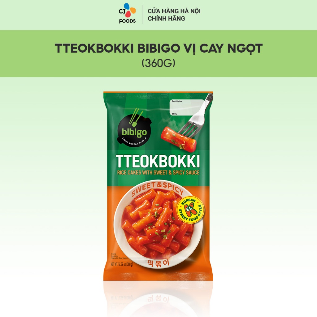 Bánh gạo Tteokbokki Hàn Quốc Bibigo vị Phô mai/ Cay /Cay ngọt _Dẻo dai đậm đà