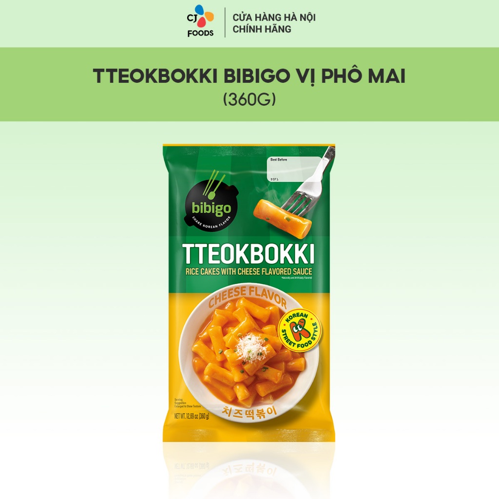 Bánh gạo Tteokbokki Hàn Quốc Bibigo vị Phô mai/ Cay /Cay ngọt _Dẻo dai đậm đà