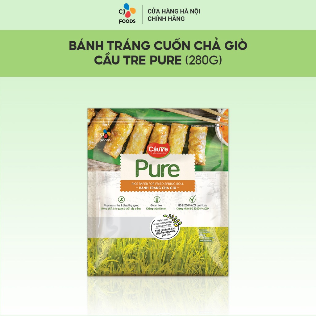 Thùng 20 gói bánh tráng cuốn chả giò Cầu Tre PURE  - Gói 280g