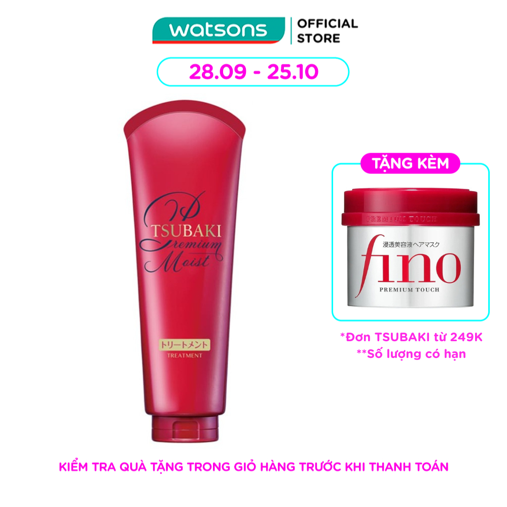 Kem Xả Tsubaki Premium Moist Treatment Dưỡng Tóc Bóng Mượt 180g