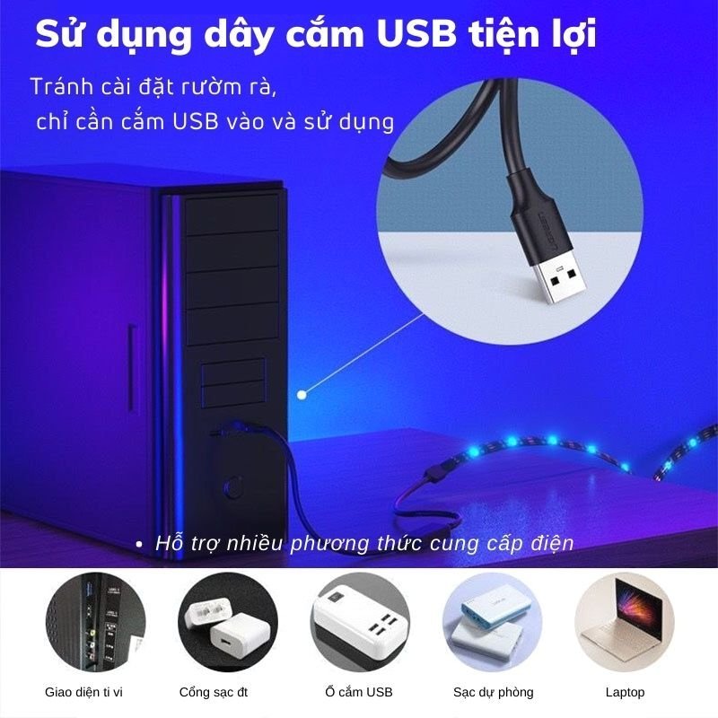 Dây Đèn Led RGB Wasabi 16 Triệu Màu Nháy Theo Nhạc Điều Khiểu Qua App