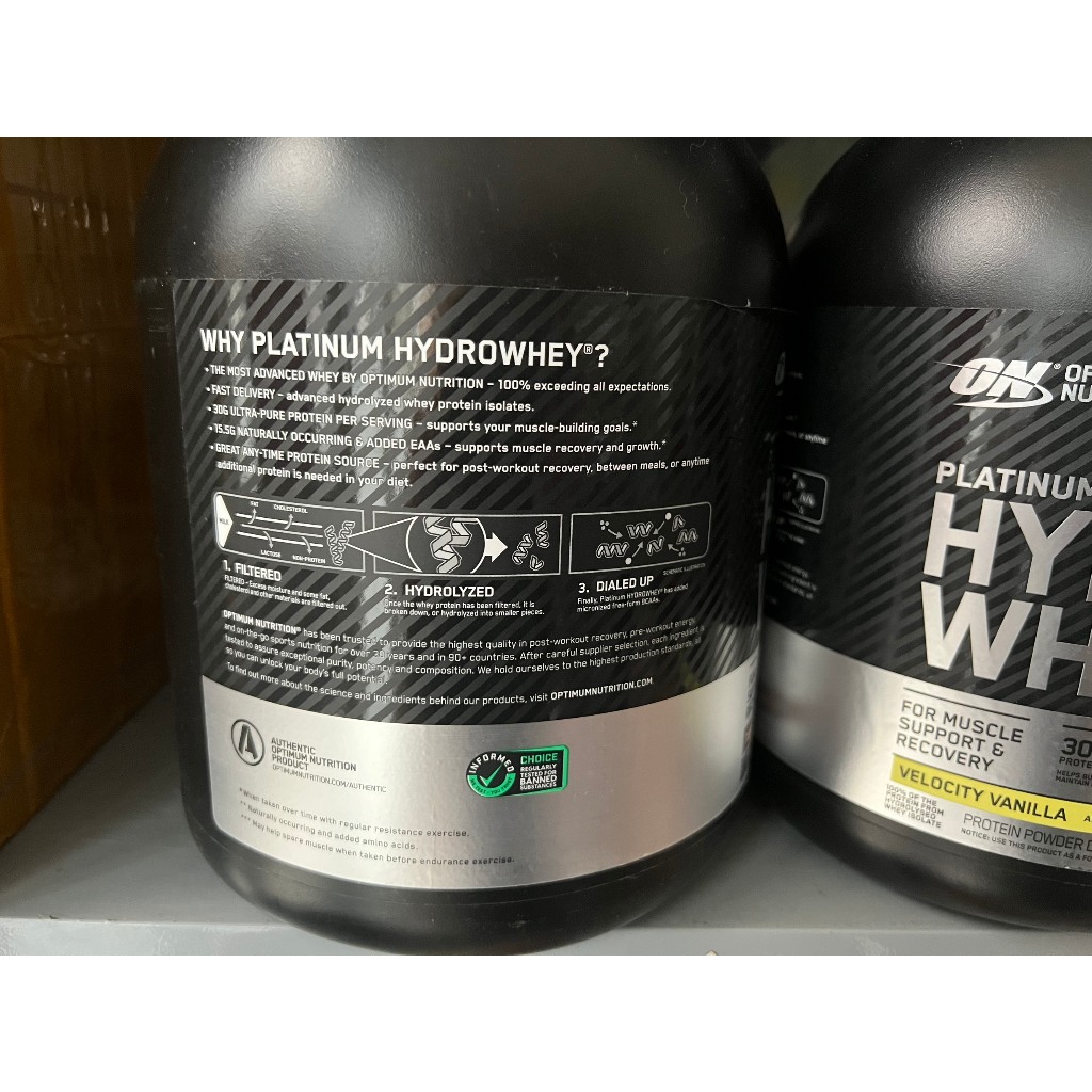 Bột đạm dinh dưỡng thể thao thể hình PLATINUM HYDRO WHEY 1.64KG hỗ trợ tăng cơ từ thương hiệu OPTIMUM NUTRITION