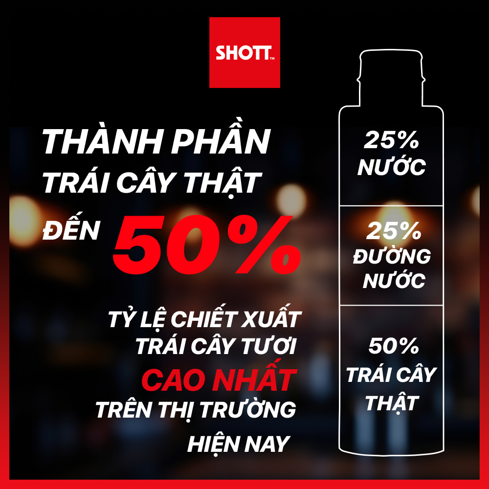 Syrup Pha Chế SHOTT Đủ Vị Trái Cây Tươi Chai 1 Lít - Nguyên Liệu Pha Chế - Hàng Chính Hãng