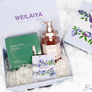 Set quà Sữa tắm trắng da cánh hoa hồng Damask và mặt nạ dưỡng trắng, phục hồi da Weilaiya