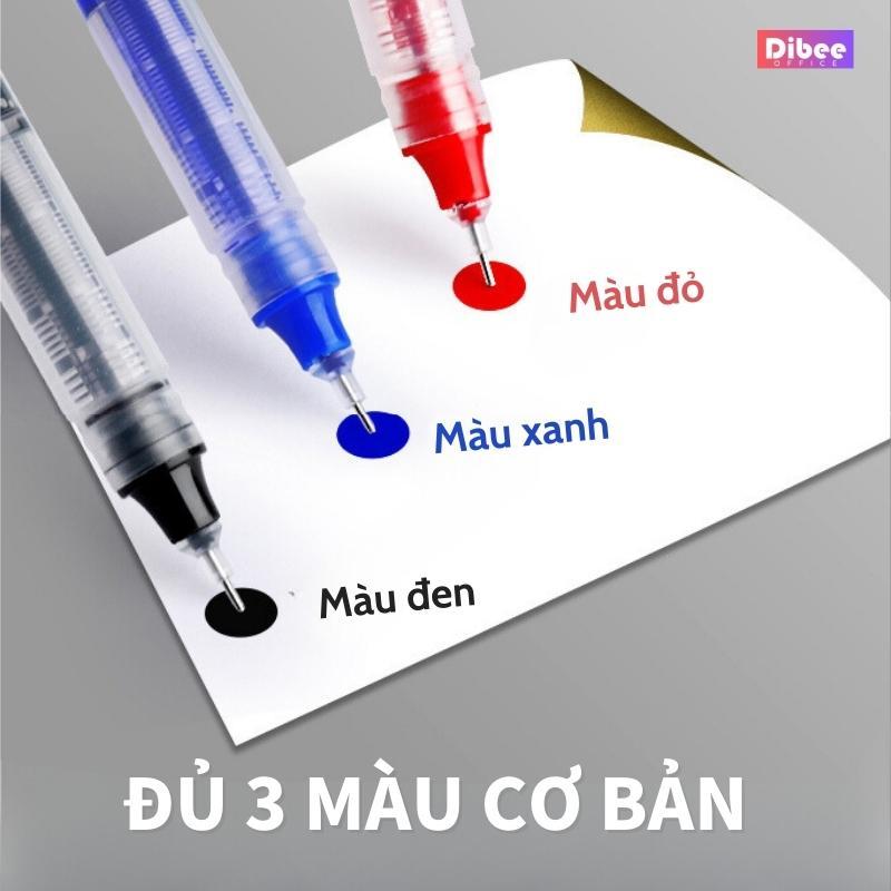 Bút bi nước mực gel DiBee nhanh khô ngòi 0.5mm cho học sinh văn phòng màu xanh đen đỏ bút Muji B69