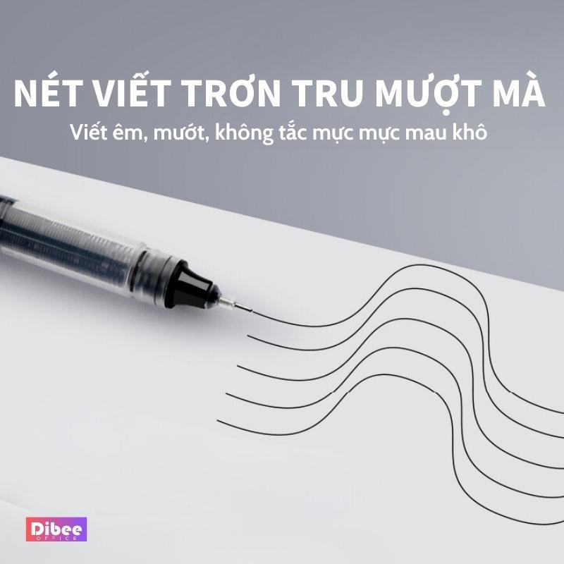 Bút bi nước mực gel DiBee nhanh khô ngòi 0.5mm cho học sinh văn phòng màu xanh đen đỏ bút Muji B69