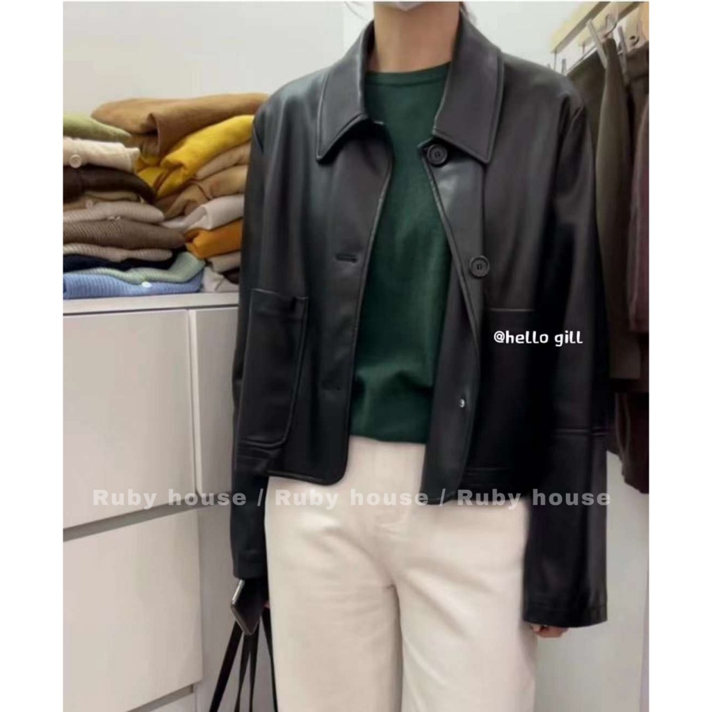 Áo Khoác Da Dáng Xuông Túi Vuông Hàng QCCC Style Tỷ Tỷ Douyin