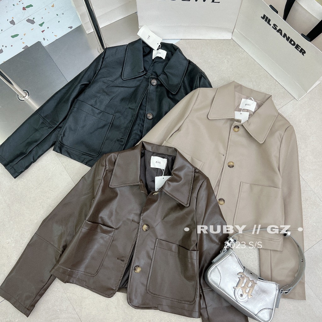 Áo Khoác Da Dáng Xuông Túi Vuông Hàng QCCC Style Tỷ Tỷ Douyin