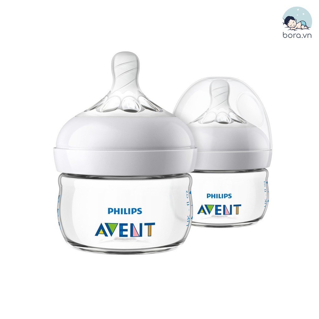 Bình sữa Avent Natural 60ml 125ml 260ml 330ml chính hãng, được chọn núm