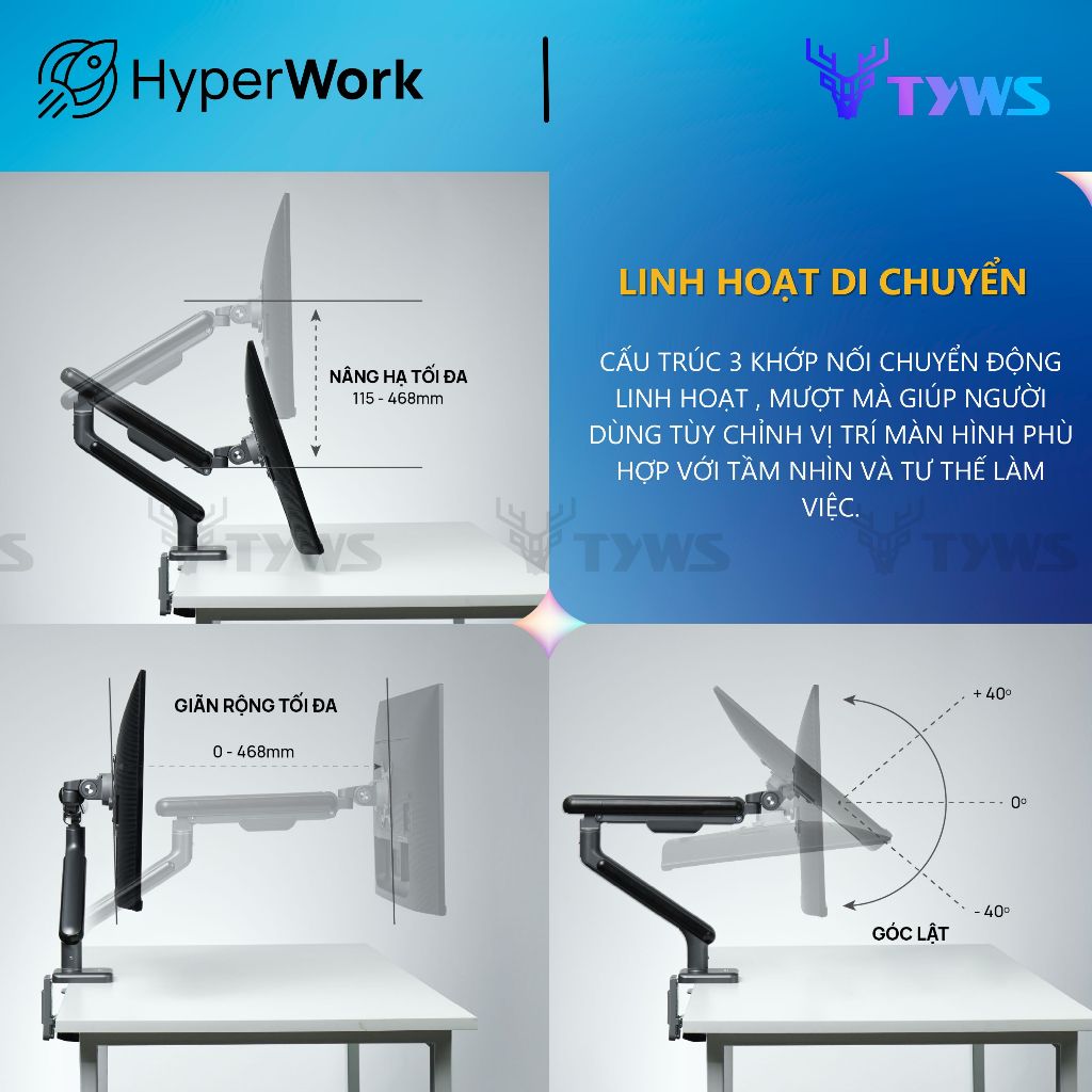 Giá Đỡ Màn Hình HyperWork A1C HPW-A1C