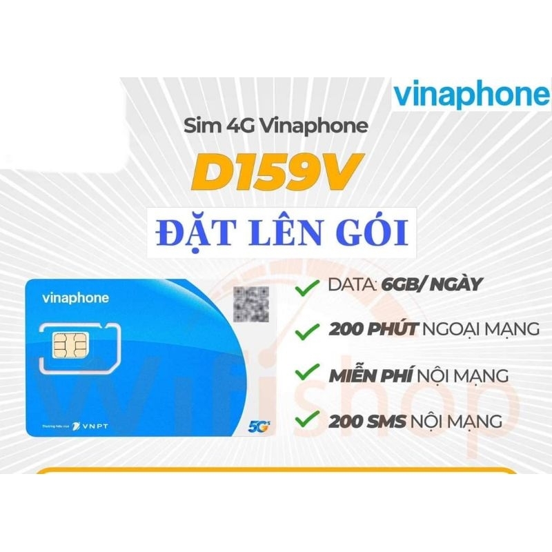 SIM VINAPHONE D159V VD149 12 THÁNG [không trôi ngày, có làm esim]