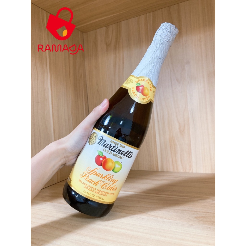 Nước Ép Đào Nguyên Chất Có Gas  Martinellis Spark Peach 750ml
